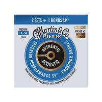 MARTIN Phosphor Bronze Authentic Guitar String Set 13-56 Medium MA550 x3PK