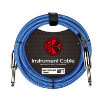 KIRLIN 10ft Entry Woven Instrument Cable Blue