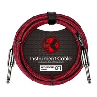 KIRLIN 10ft Entry Woven Instrument Cable Red