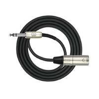 KIRLIN KMP483PR 10ft XLRM - 6.5mm TRS Cable Black