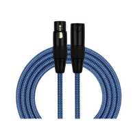 KIRLIN Entry 20ft Woven XLRM - XLRF Cable Blue