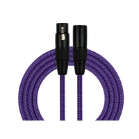 KIRLIN Entry 20ft Woven XLRM - XLRF Cable Purple