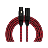 KIRLIN Entry 20ft Woven XLRM - XLRF Cable Red