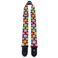 PERRIS PS8298 2" Paul Frankie Colored Dot Guitar Strap with Black Leather ends