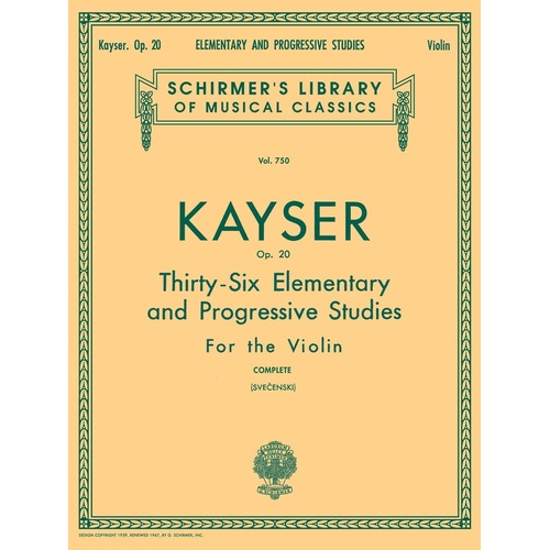 KAYSER - 36 Elementary & Progressive Studies for Violin