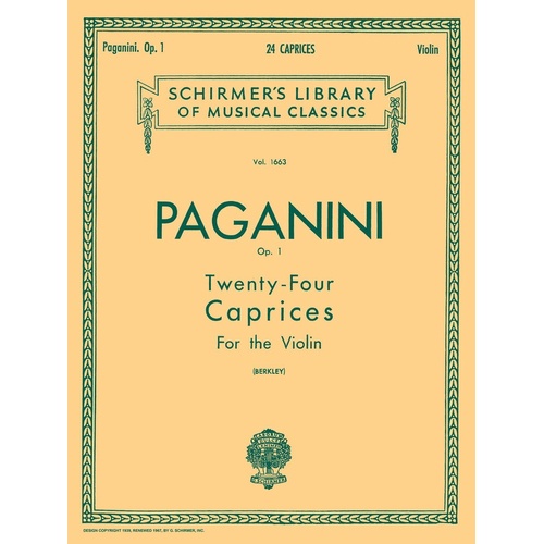 PAGANINI - Twenty-Four Caprices for Solo Violin - Op. 1