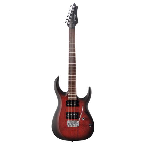 CORT X100 Electric Guitar - Open Pore Black Cherry Burst