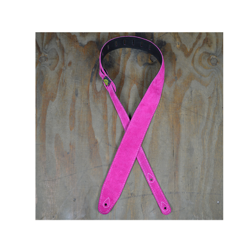 COLONIAL LEATHER Pink Double Suede Guitar Strap