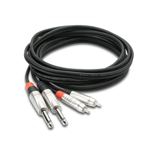 HOSA TECHNOLOGY Dual REAN 1/4 in TS to RCA Pro Stereo Interconnect Cable (5ft)