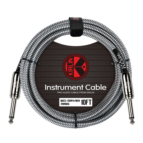 KIRLIN 10ft Entry Woven Instrument Cable Black