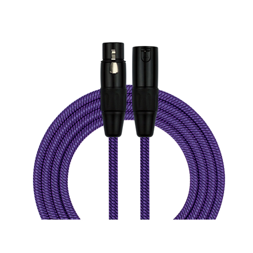 KIRLIN Entry 20ft Woven XLRM - XLRF Cable Purple