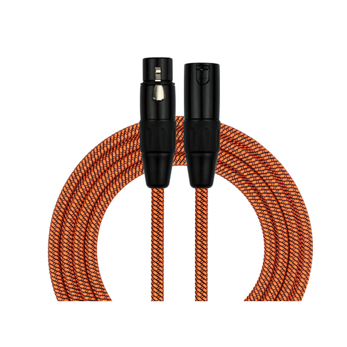 KIRLIN Entry 20ft Woven XLRM - XLRF Cable Orange