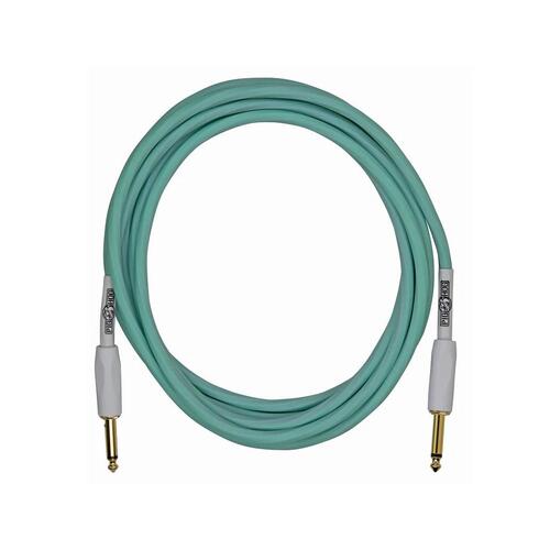 PIG HOG Hex Series Silent 10ft Seafoam Green Guitar Cable Straight Jack